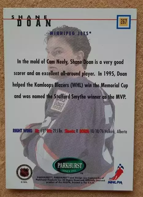 НХЛ Шейн Доан Виннипег Джетс № 267 1