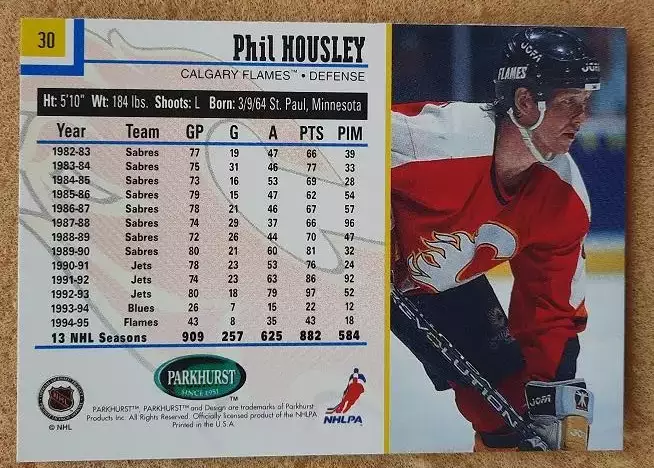 НХЛ Фил Хаусли Калгари Флэймз № 30 1