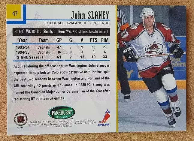 НХЛ Джон Слейни Колорадо Эвеланш № 47 1