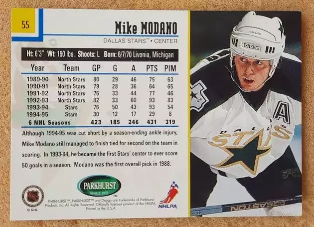 НХЛ Майк Модано Даллас Старз № 55 1