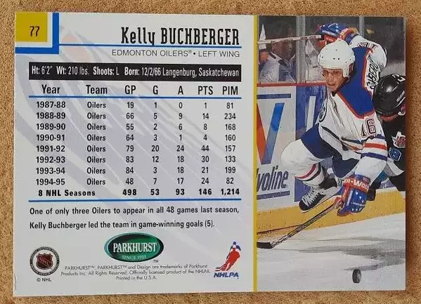 НХЛ Келли Букбергер Эдмонтон Ойлерз № 77 1
