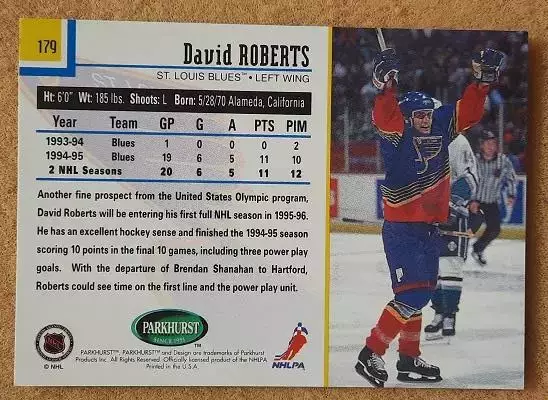 НХЛ Дэвид Робертс Сент-Луис Блюз № 179 1