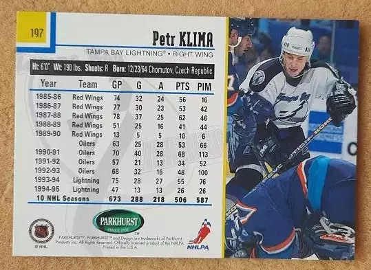 НХЛ Петр Клима Тампа Бэй Лайтнинг № 197 1