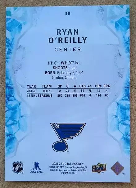 НХЛ Райан О’Райли Сент-Луис Блюз № 30 1