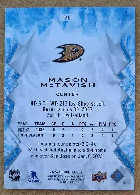 НХЛ Мейсон Мактавиш Анахайм Дакс № 26 1