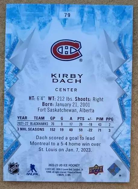 НХЛ Кирби Дак Монреаль Канадиенс № 79 1