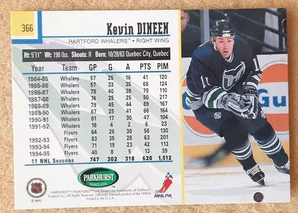 НХЛ Кевин Динин Хартфорд Уэйлерз № 366 1