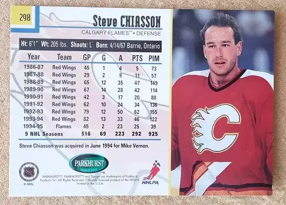 НХЛ Стив Чейссон Калгари Флэймз № 298 1