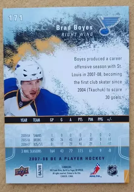 НХЛ Бред Бойс Сент Луис Блюз № 171 1