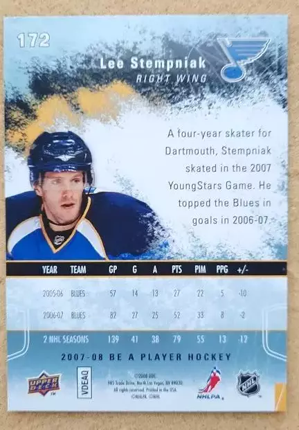 НХЛ Ли Стемпняк Сент-Луис Блюз № 172 1