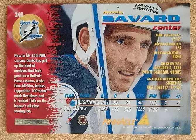 НХЛ Дени Савар Тампа Бэй Лайтнинг № 340 1