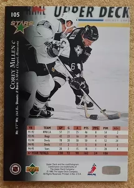 НХЛ Кори Миллен Даллас Старз № 105 айс 1