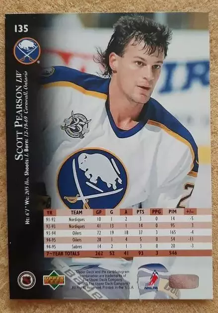 НХЛ Скотт Пирсон Баффало Сейбрз № 135 айс 1