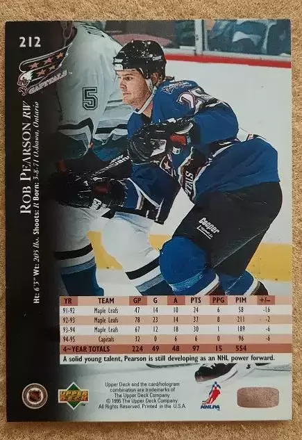 НХЛ Роб Пирсон Вашингтон Кэпиталз № 212 айс 1