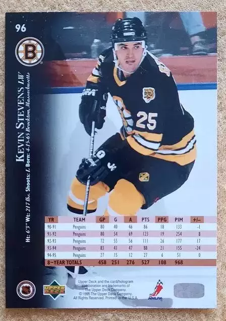 НХЛ Кевин Стивенс Бостон Брюинз № 96 айс голд 1