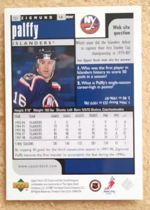 НХЛ Жигмунд Палффи Нью-Йорк Айлендерс № 121 превью 1