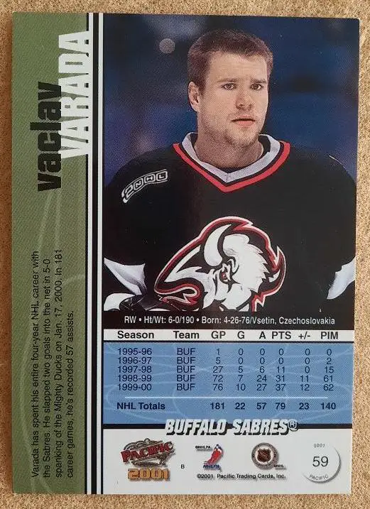 НХЛ Вацлав Варада Баффало Сейбрз № 59 1