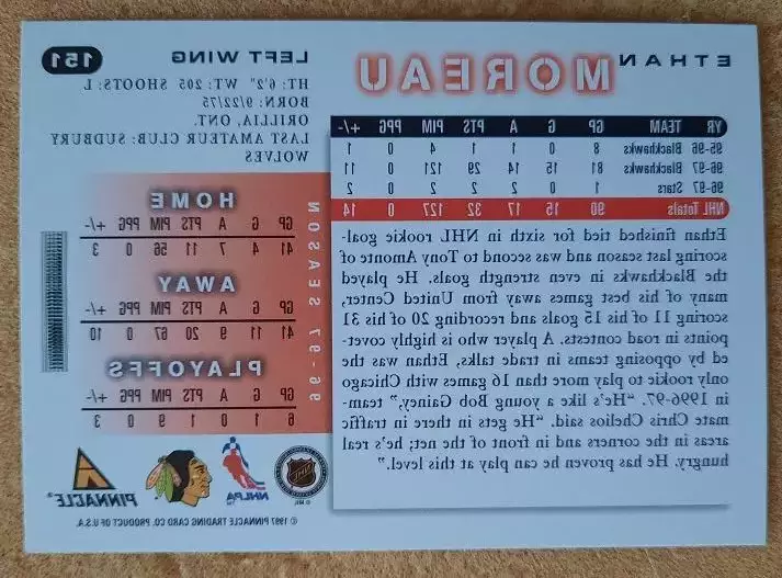 НХЛ Этан Моро Чикаго Блэкхокс № 151 1