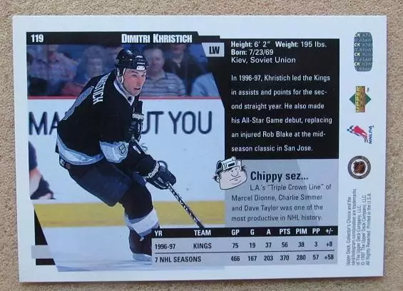 НХЛ Дмитрий Христич Лос-Анжелес Кингз Киев Магнитогорск № 119 1