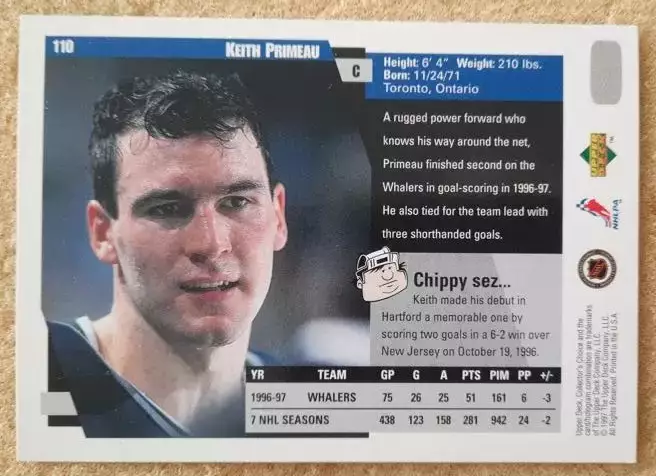 НХЛ Кит Примо Хартфорд Уэйлерз № 110 1