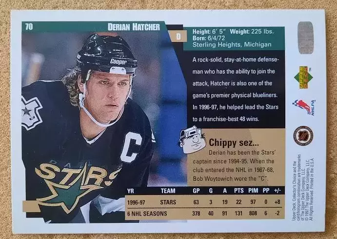 НХЛ Дериан Хэтчер Даллас Старз № 70 а 1