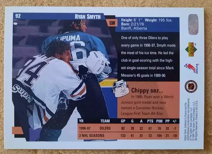 НХЛ Райан Смит Эдмонтон Ойлерз № 92 1