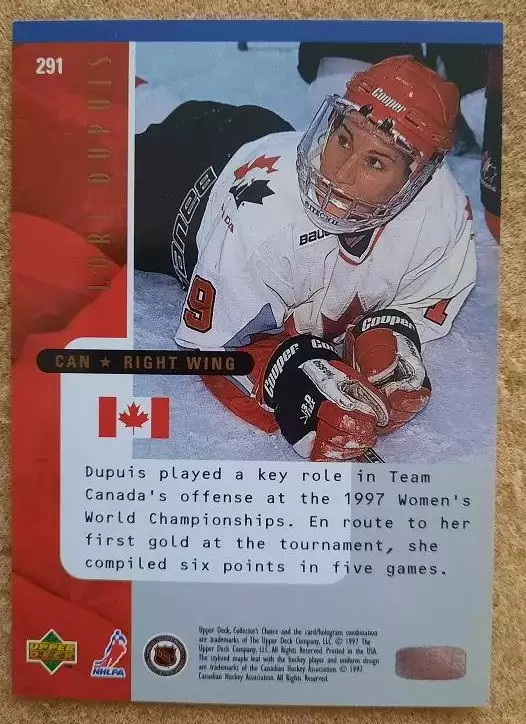 НХЛ Лори Дюпюи Канада № 291 1