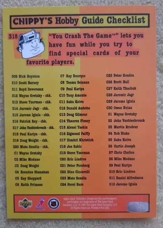 НХЛ Пол Кария Анахайм Майти Дакс № 318 1