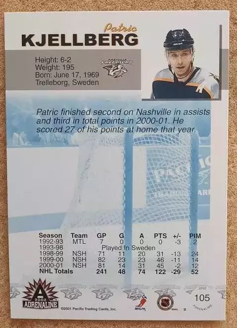 НХЛ Патрик Чельберг Нэшвилл Предаторз № 105 1