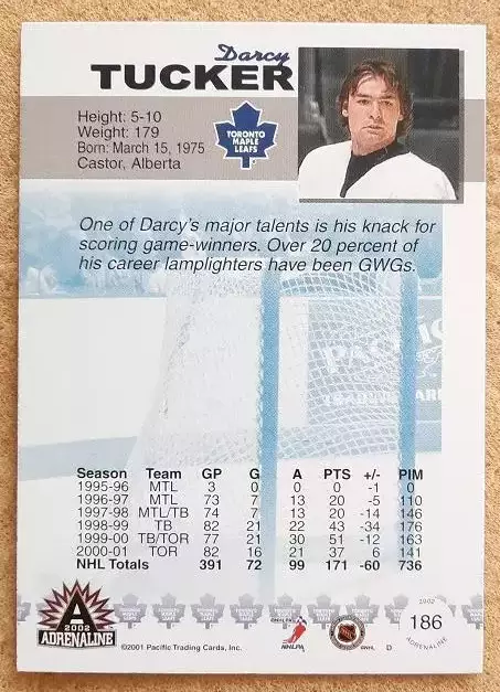 НХЛ Дарси Такер Торонто Мэйпл Лифс № 186 1