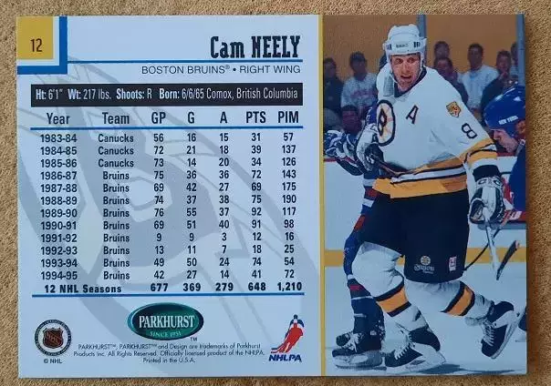 НХЛ Кэм Нили Бостон Брюинз № 12 1