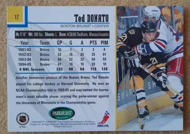 НХЛ Тед Донато Бостон Брюинз № 17 1