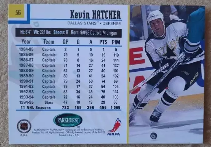 НХЛ Кевин Хэтчер Даллас Старз № 56 1