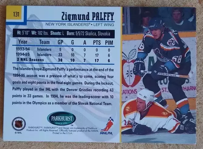НХЛ Жигмунд Палффи Нью-Йорк Айлендерс № 131 1