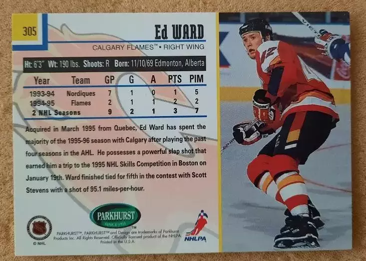 НХЛ Эд Уорд Калгари Флэймз № 305 1