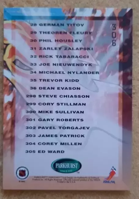 НХЛ Калгари Флэймз № 306 чек-лист 1