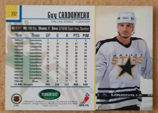 НХЛ Ги Карбонно Даллас Старз № 332 1