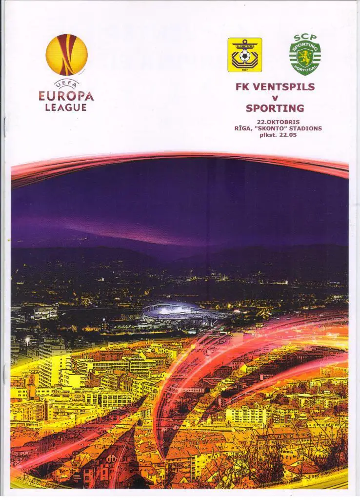 Вентспилс Латвия - Спортинг Лиссабон Португалия 22.10.2009 Лига Европы