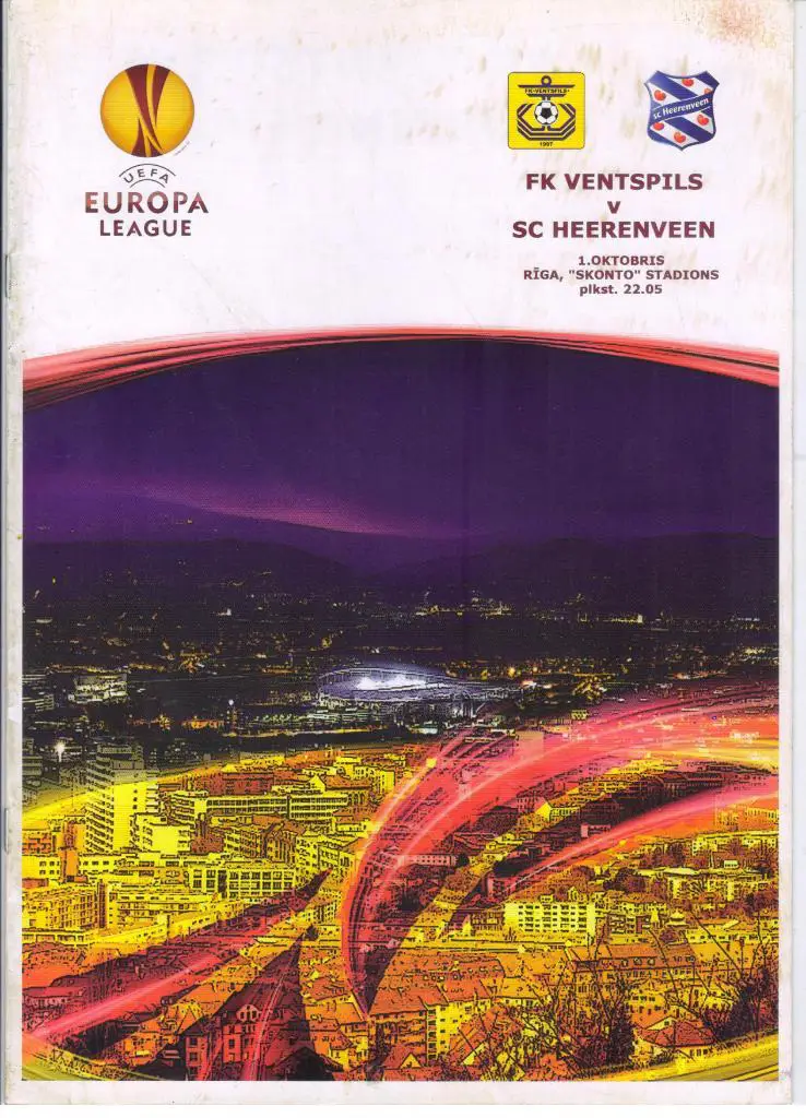 Вентспилс Латвия - Херенвен Голландия 01.10.2009 Лига Европы