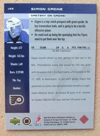НХЛ Симон Ганье Филадельфия Флайерз № 125 1