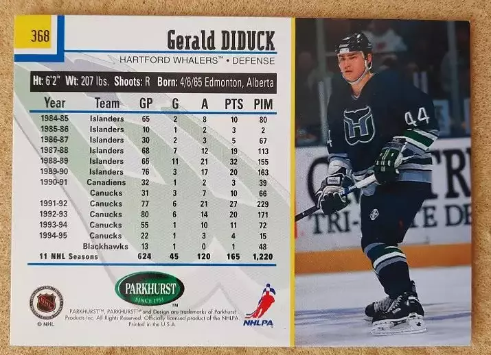 НХЛ Джеральд Дидак Хартфорд Уэйлерз № 368 1