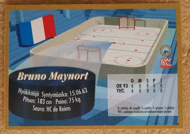 НХЛ Бруно Мэйнорт Франция№ 196 1