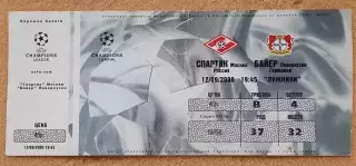 Спартак Москва - Байер Леверкузен Германия 12.09.2000 Лига Чемпионов