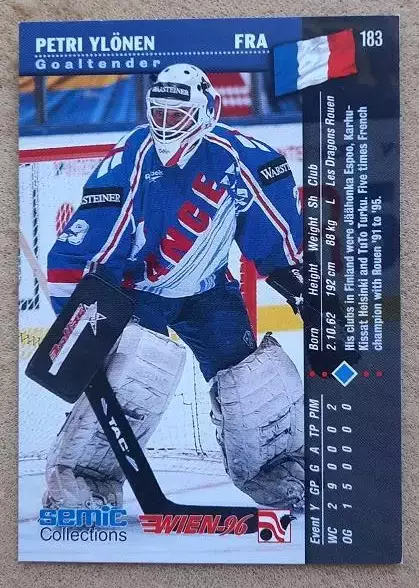НХЛ Петри Юлёнен Франция Вена 1996 № 183 1