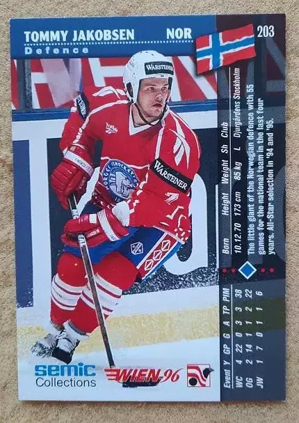 НХЛ Томми Якобсен Норвегия Вена 1996 № 203 1