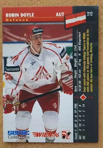 НХЛ Робин Дойл Австрия Вена 1996 № 212 1