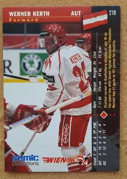 НХЛ Вернер Керт Австрия Вена 1996 № 218 1
