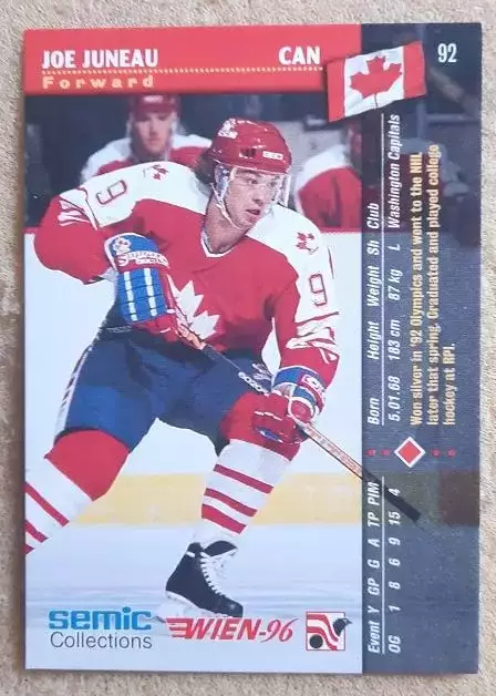 НХЛ Джо Жюно Канада Вена 1996 № 92 1
