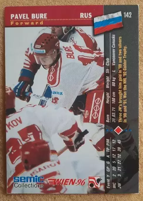 НХЛ Павел Буре Россия Вена 1996 № 142 1