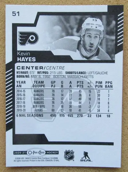 НХЛ Кевин Хейз Филадельфия Флайерз Ак Барс Казань № 51 1